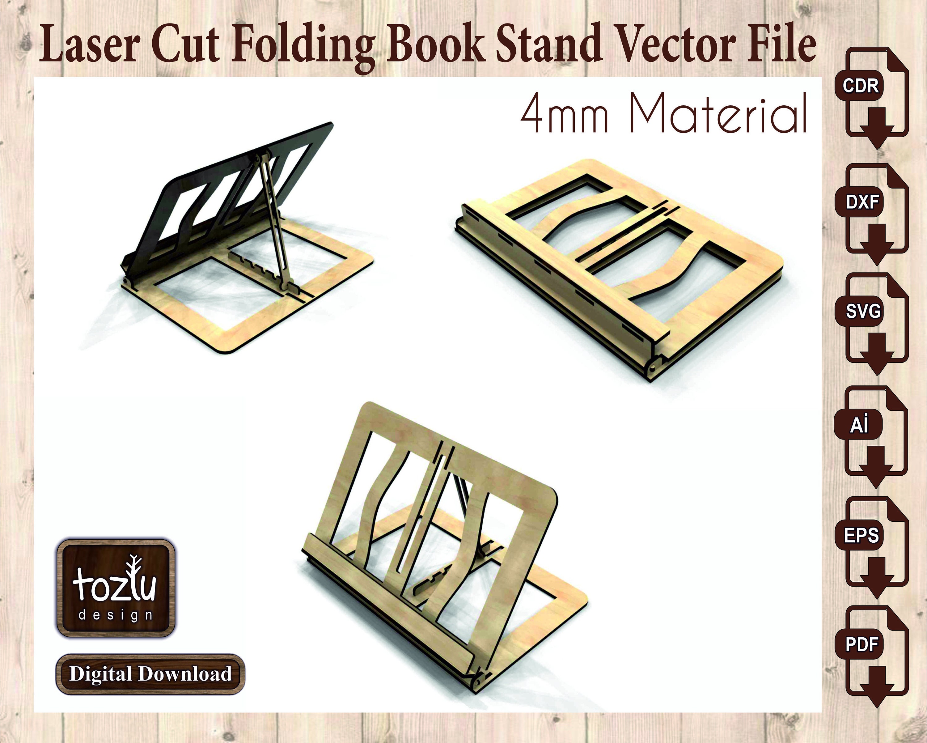 Adjustable Book Holder Tray Wood Frame Reading Bookshelf Bracket Page Paper  Clips Document Bookstand Support Tablet Recipe Stand