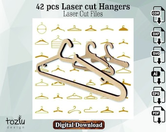 Hanger SVG Bundle, Laser Cut Files for Wood, Acrylic (Digital Download)