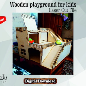Wooden Svg Laser Cut playground for kids cdr dxf pdf ai eps