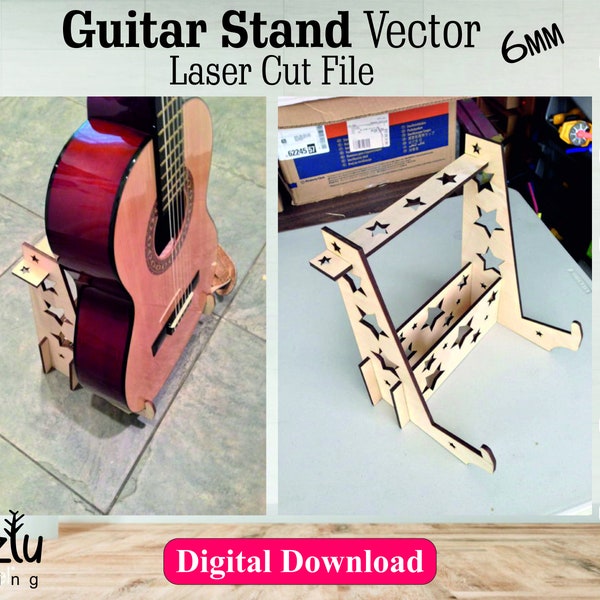 Guitar Stand Vector Laser Cut File Svg
