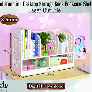 Laser Cut Multifunction Desktop Storage Rack Bookcase Shelf Svg Cdr Dxf