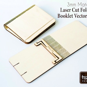 Laser Cut Folding Booklet, Booklet box, Box book, Box flexies bending, Glowforge Svg Dxf Pdf Ai Cdr Vector File Digital INSTANT DOWNLOAD