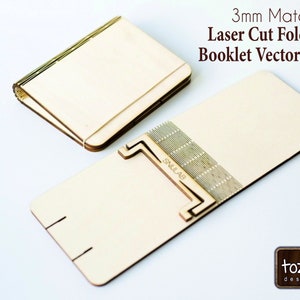 Laser Cut Folding Booklet, Booklet box, Box book, Box flexies bending, Glowforge Svg Dxf Pdf Ai Cdr Vector File Digital INSTANT DOWNLOAD