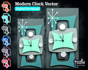 Modern Clock Vector File