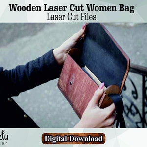 Wooden Svg Laser Cut Women Bag Dxf Cdr Vector File