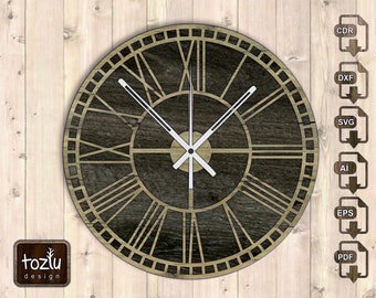 Vintage Wooden Clock Laser Cut File (Digital Download)