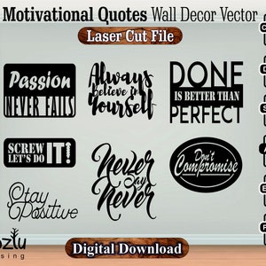 Motivational Quotes Sign Laser Cut Vector File Svg Cdr Dxf