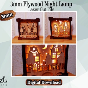Hölzerne Laser Cut Nachtlampe Sperrholz Vektor Datei svg Cdr Dxf