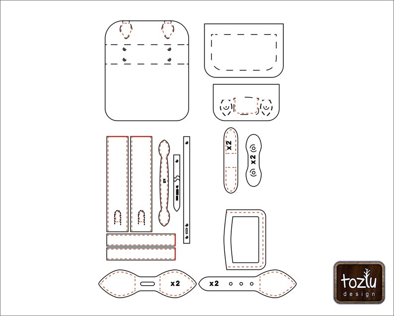 Laser Cut Leather Bag Pattern Leather Bag Project PDF Vector Etsy