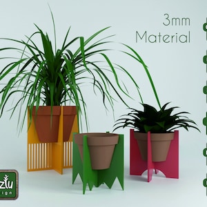 Portavasi decorativi in legno tagliati al laser, vaso per piante, vaso per fiori, file vettoriale Glowforge SVG DXF PDF Ai CDR digitale DOWNLOAD IMMEDIATO