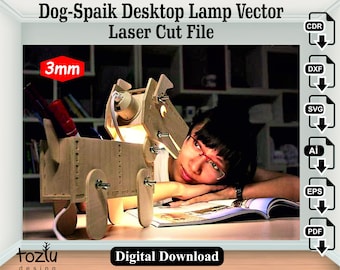 レーザーカット木製犬用スパイクランプ ベクターファイル SVG CDR DXF