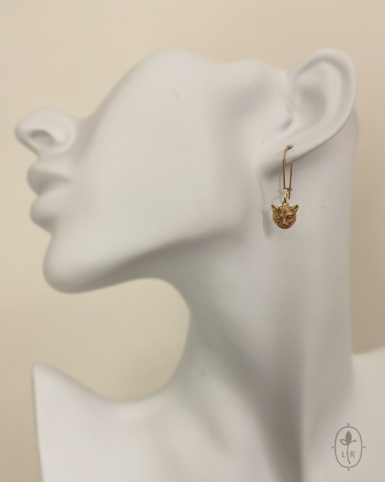 VINTAGE Cats Earrings Small Brass Cats Jewelry Cat Lovers Etsy