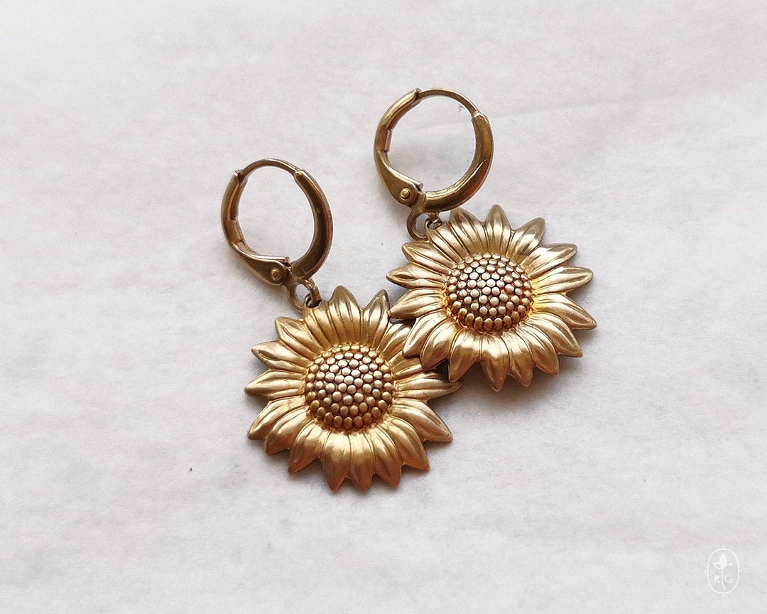 Sunflowers Earrings, Sunflower Jewelry, Statement Earrings, Flowers