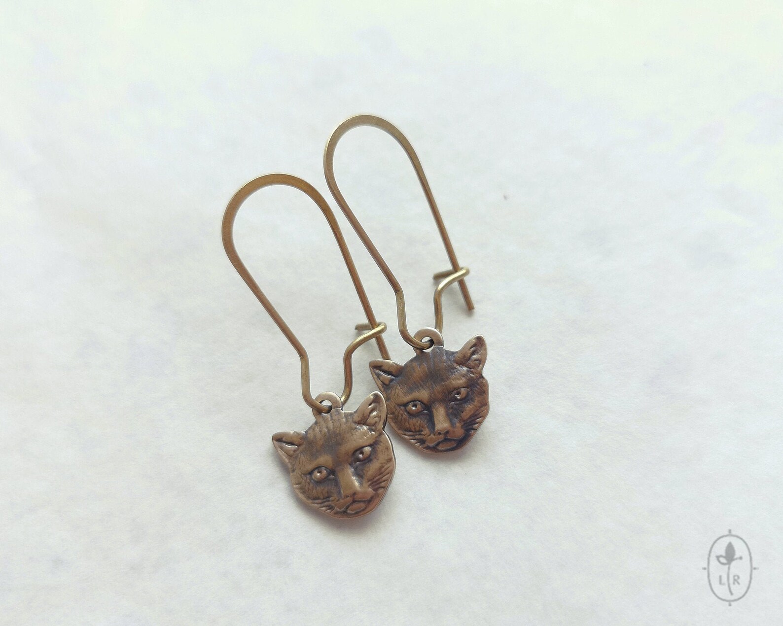 VINTAGE Cats Earrings Small Brass Cats Jewelry Cat Lovers Etsy