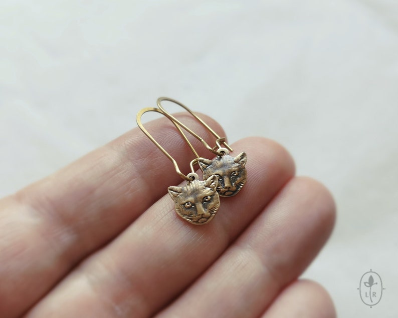 VINTAGE Cats Earrings Small Brass Cats Jewelry Cat Lovers Etsy