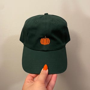Embroidered Pumpkin Baseball Cap: Fall Cotton Dad Hat