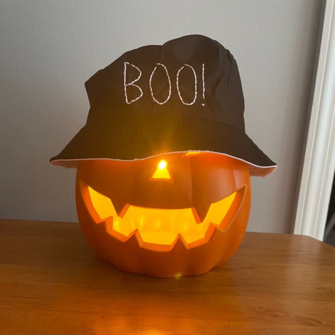 Boo Hat Boo! Hand Embroidered Bucket Hat | Festive Halloween Accessory | Cute ...