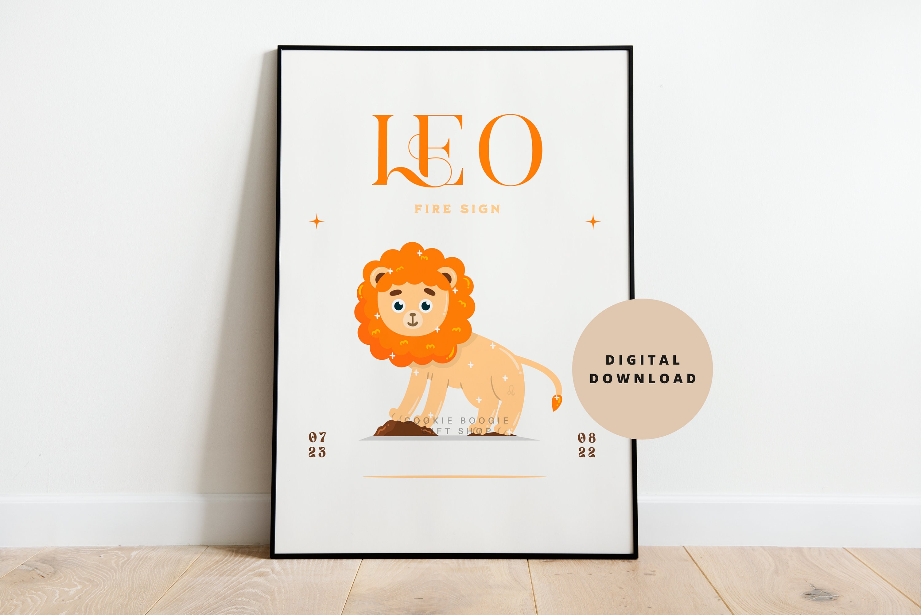 Leo Zodiac Sign Poster Zodiac Element Leo Star Sign Astrology Etsy