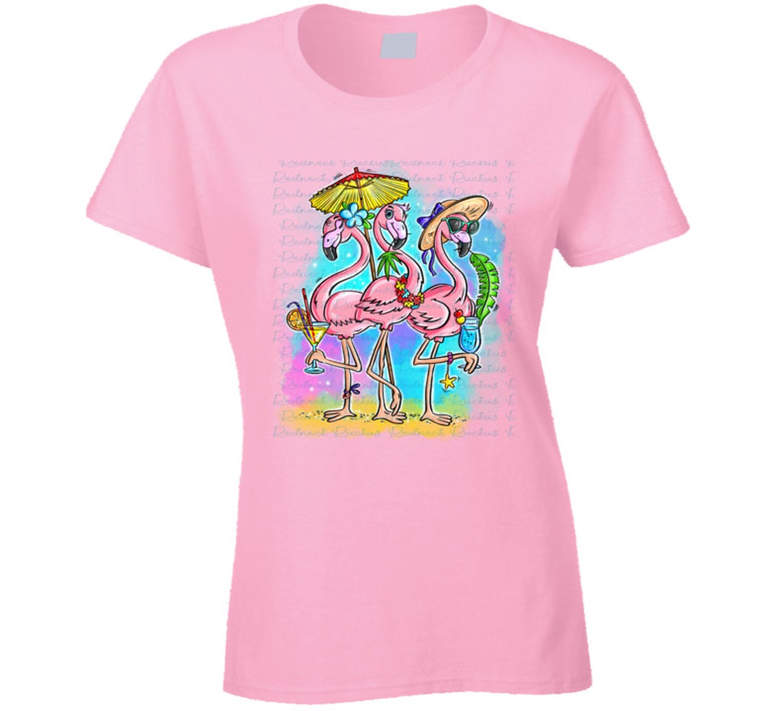 Beach Flamingos Ladies T Shirt Etsy