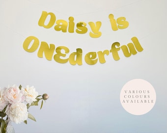 Personalised is ONEderful Banner. Party Decoration. Party Back drop. Custom Garland.