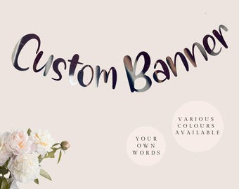 Custom Party Banner Personalised Birthday Bunting Custom Silver Banner Gold Kids Party Decor Blue Boy 1st Birthday Girl Pink