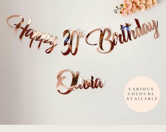 Personalised 30th Birthday Banner. Custom Party Decoration 18th 30th 40th