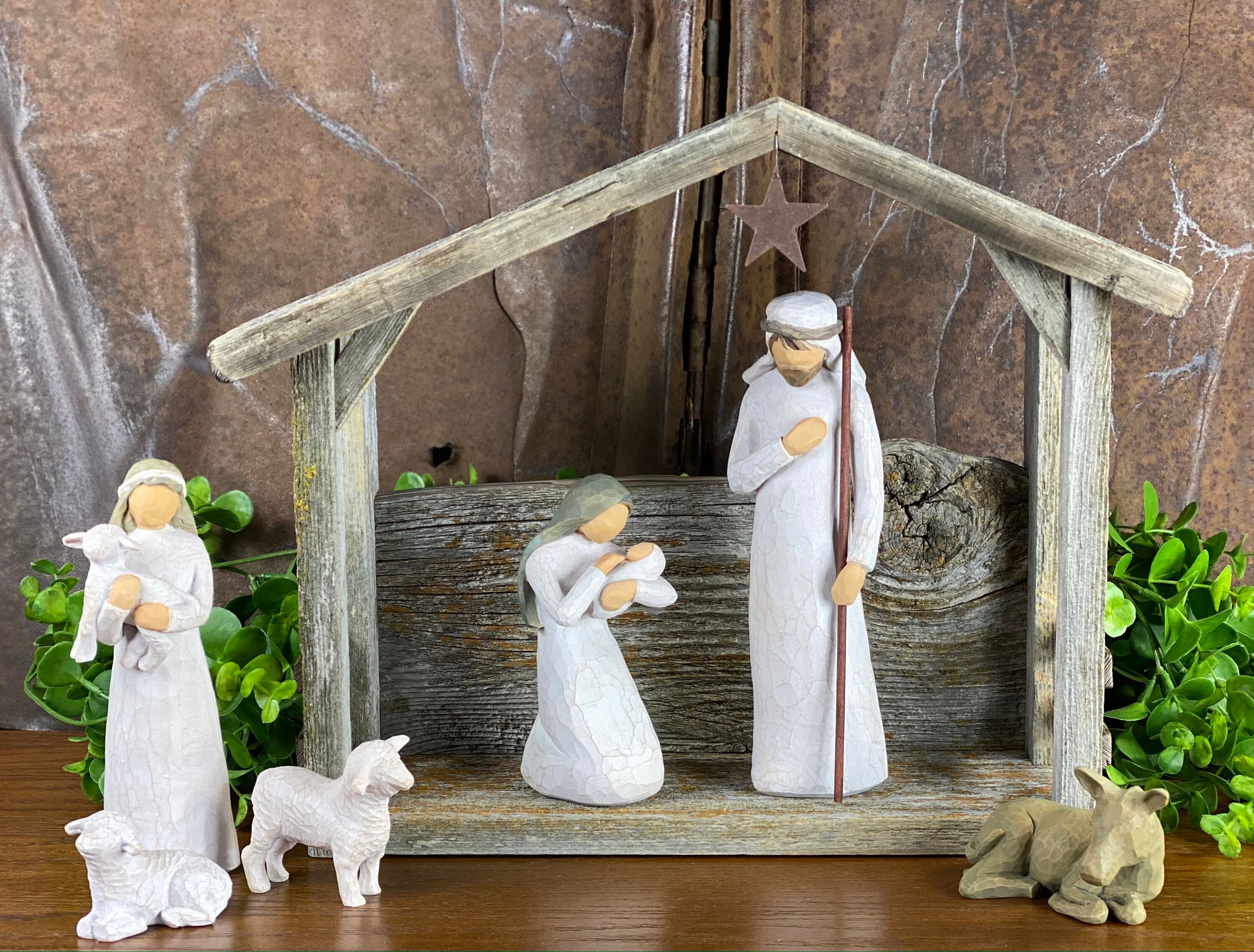 Nativity Creche Barn Reclaimed Barnwood For Willow Tree Willow Tree