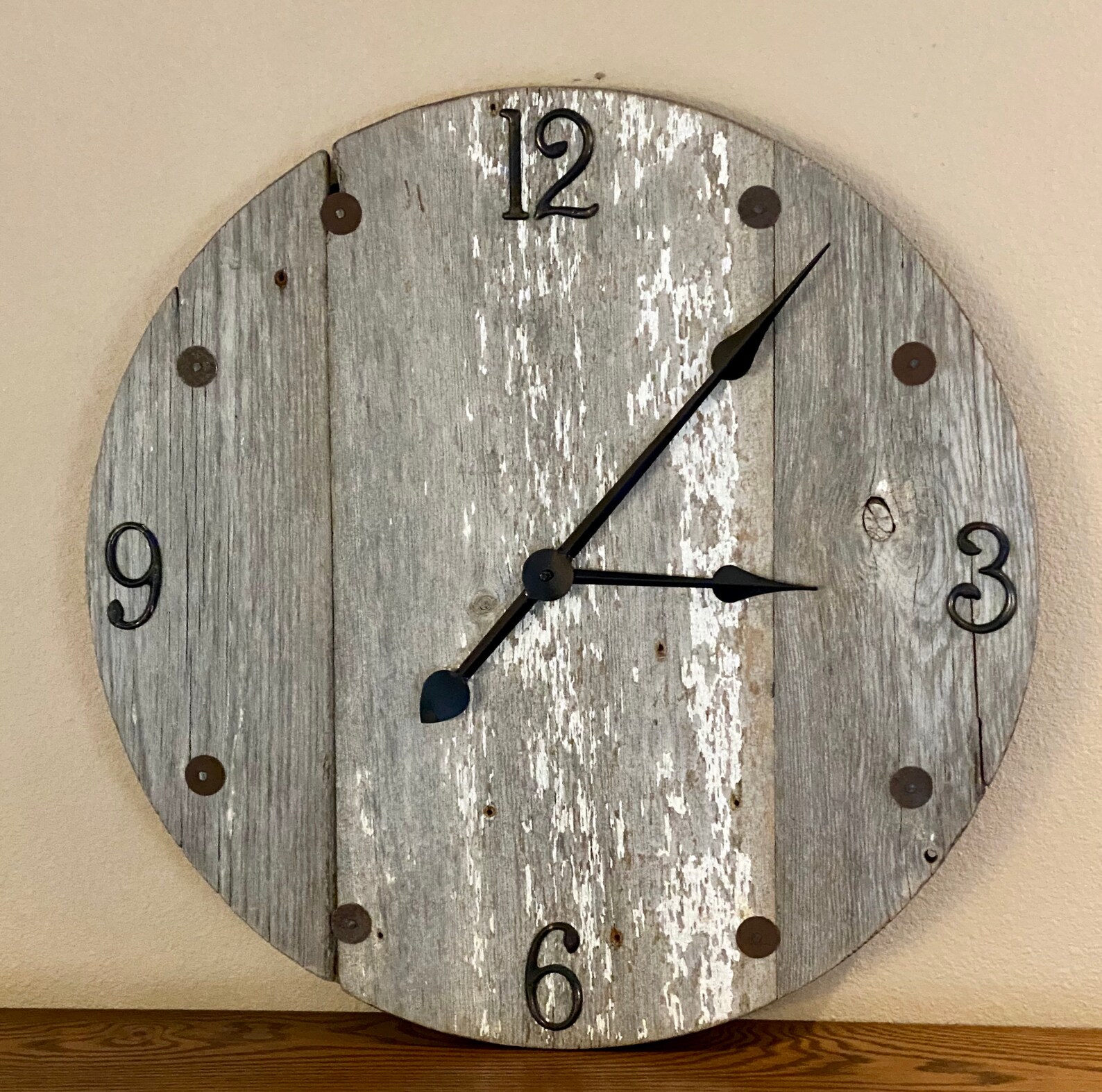 Large 24 inch Wall Clock Authentic Barn Wood Farmhouse Rustic Etsy.de