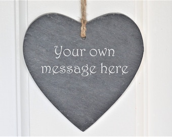 Hanging Heart Heart Hanging Slate Number Slate Natural Slate Street Address Laser Engraved Slate