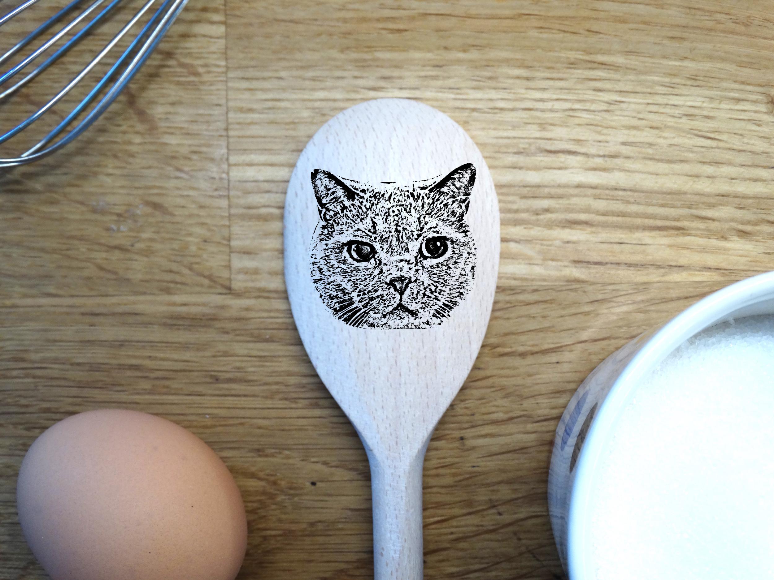 Your Pet&#39;s Face Engraved on a Wooden Spoon! Fun, unique and quirky gift!