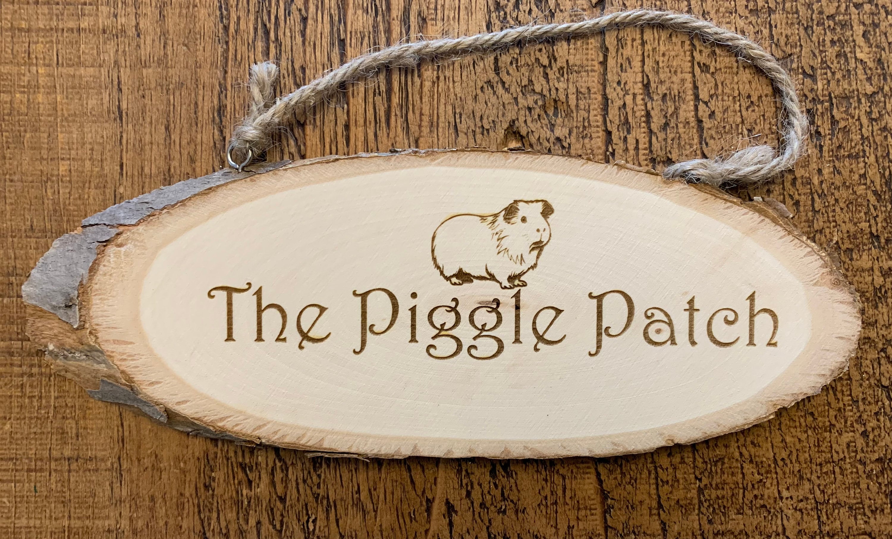 Personalised Log Slice Hanging Door PlaquesSign - Choose Your Own Message