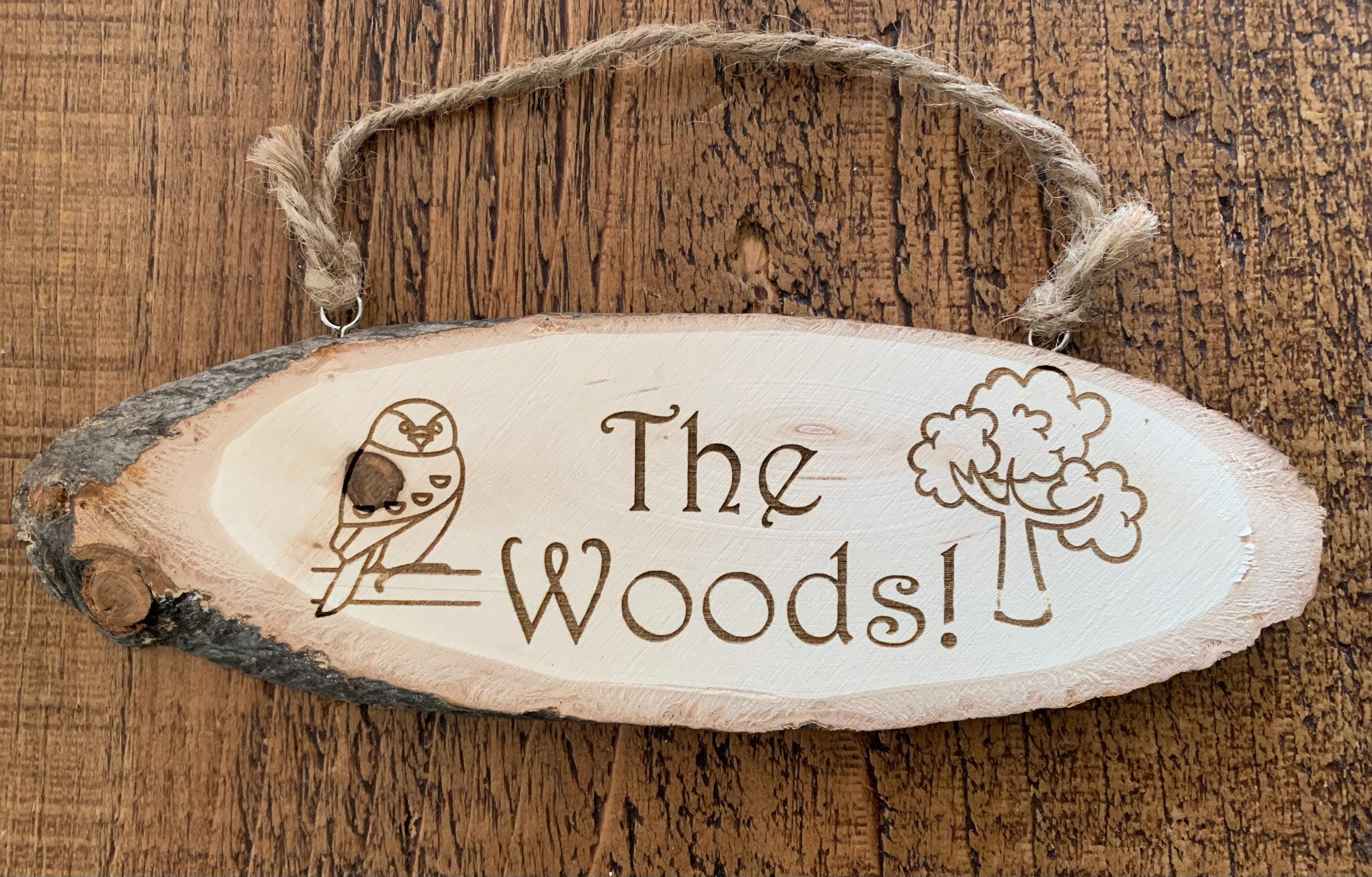 Personalised Log Slice Hanging Door PlaquesSign - Choose Your Own Message