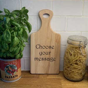 Custom Engraved Wooden Chopping Board, Personalised Paddle Cocktails Prep, Choose Your Own Message, Ideal Gift For Housewarming, Friend, Dad