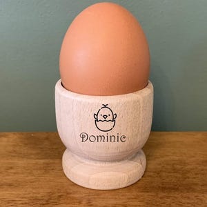 Cute Chick Wooden Egg Cup Gift Idea For Kids, Mum, Dad, Name Engraved, Personalised, Birthday, Easter, Christmas, Mother&#39;s/ Father&#39;s Day