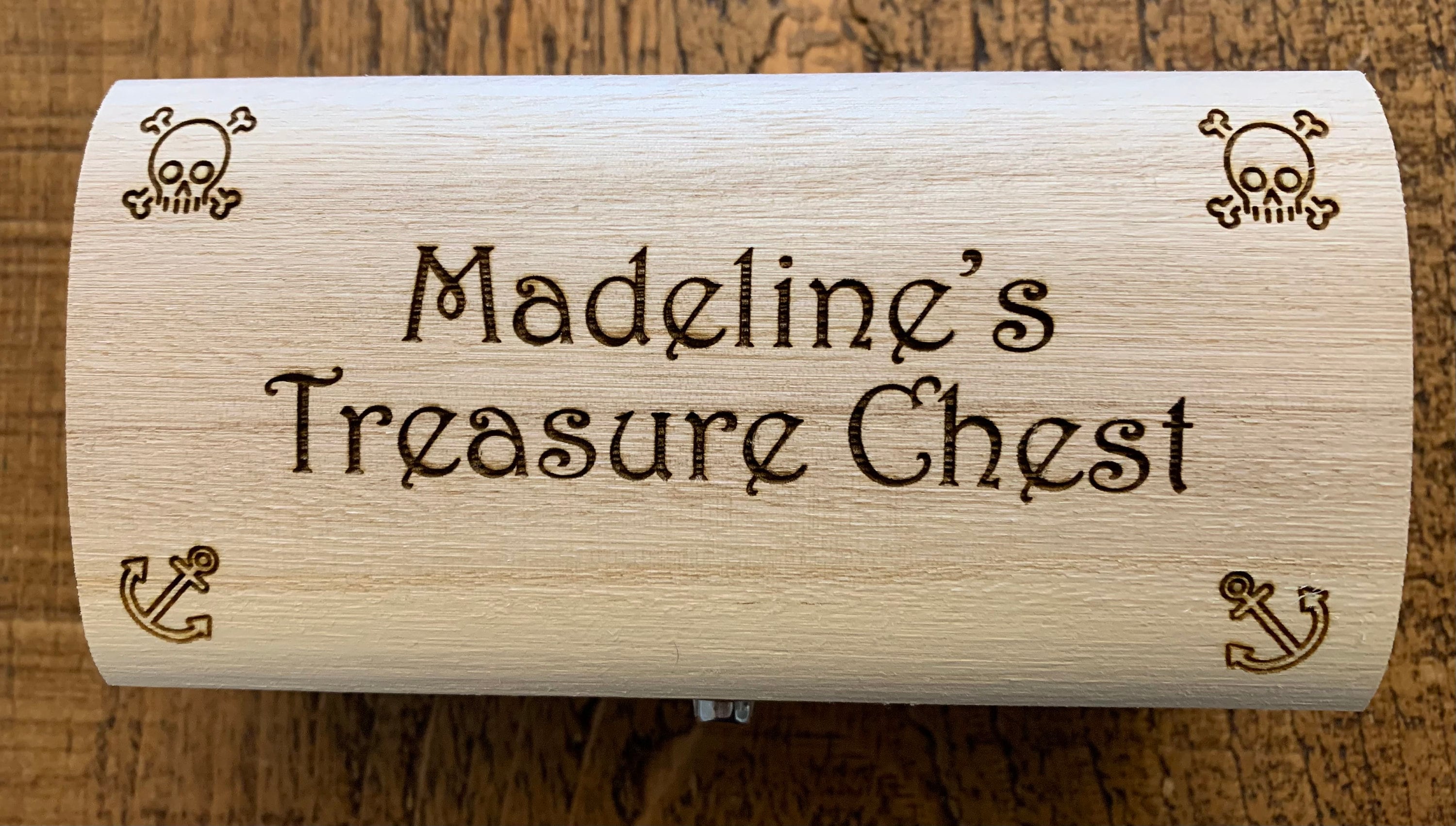 Personalised Wooden Keepsake Box Gift, Pirate Treasure Chest Gift For Child, Trinkets Collectibles Memory Box