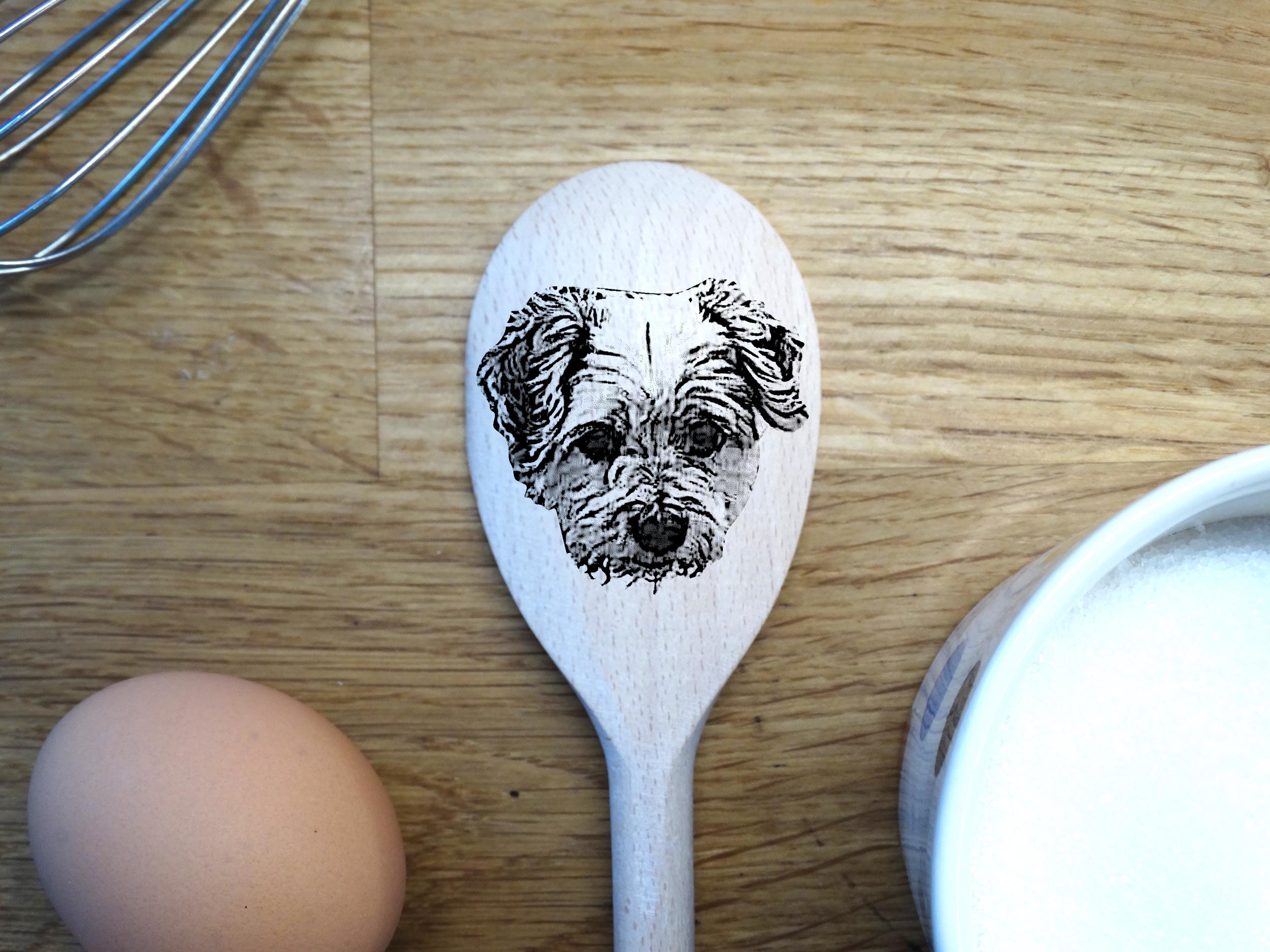 Your Pet&#39;s Face Engraved on a Wooden Spoon! Fun, unique and quirky gift!