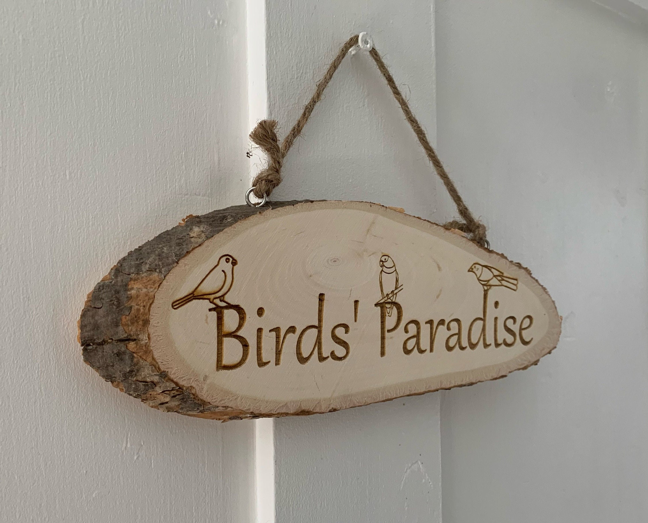 Personalised Log Slice Hanging Door PlaquesSign - Choose Your Own Message