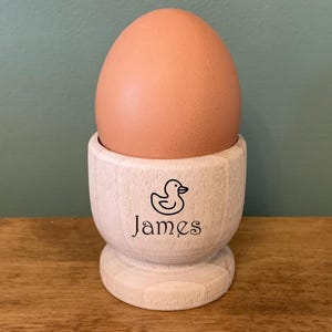 Duck Eggs Wooden Egg Cup Gift Idea For Kids Mum Dad, Name Engraved, Personalised. Birthday, Easter, Christmas, Mother&#39;s/ Father&#39;s Day Gift