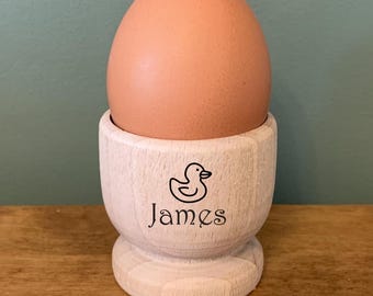 Duck Eggs Wooden Egg Cup Gift Idea For Kids Mum Dad, Name Engraved, Personalised. Birthday, Easter, Christmas, Mother&#39;s/ Father&#39;s Day Gift