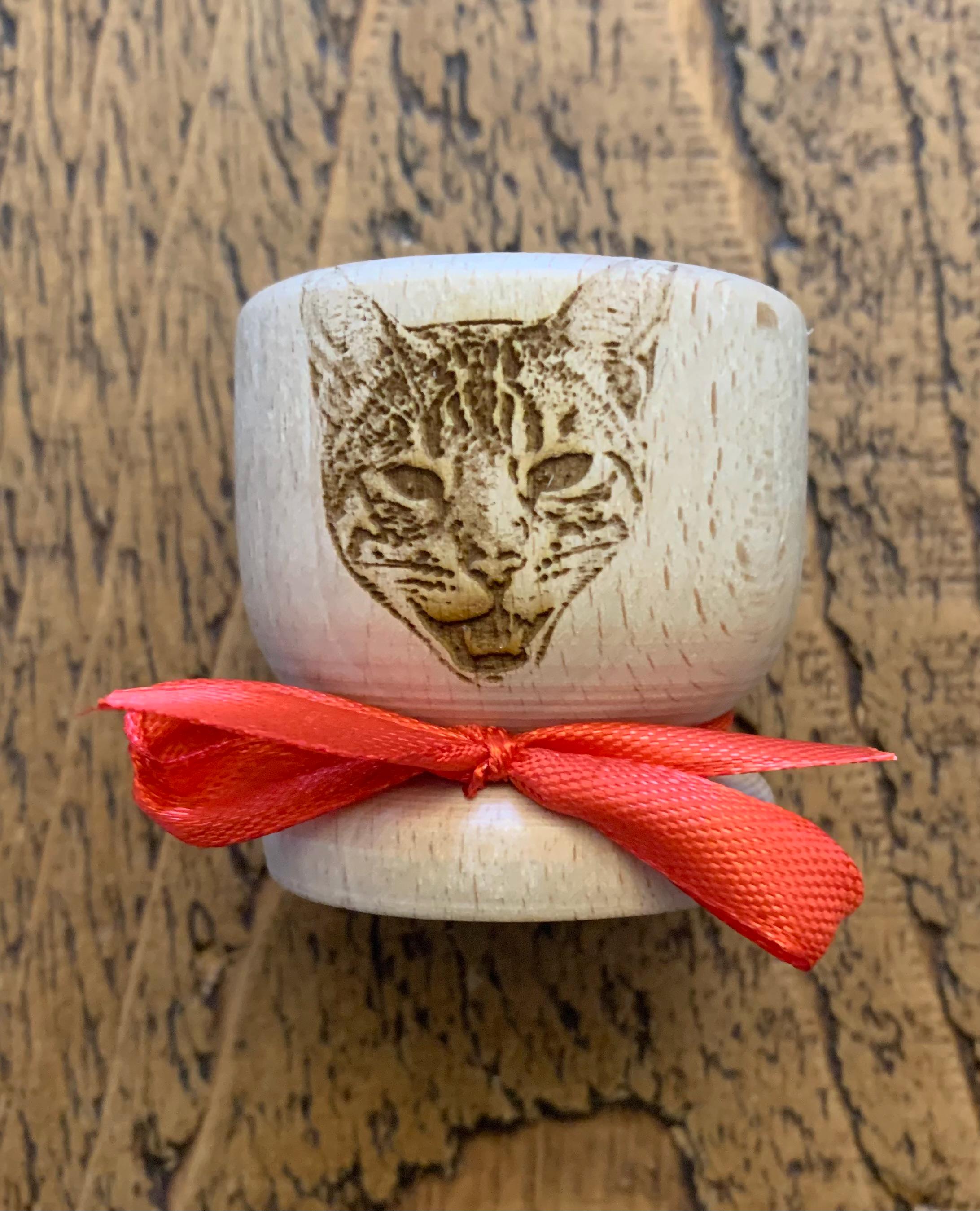 Pet's Face Engraved on Wooden Egg Cups, Cat Dog Rabbit Horse Guinea Pig Hamster, Unique Gift for Friends Family