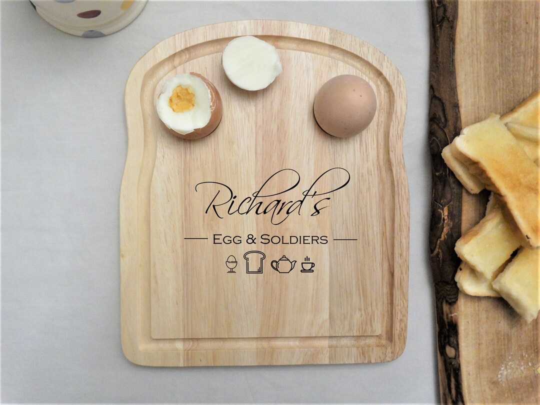 Personalised Boiled Egg and Soldiers Wooden Serving Board Etsy