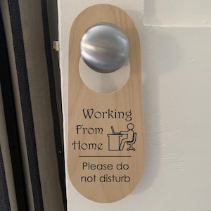 Home Office Wooden Door Handle Sign. In a Meeting, Do Not Disturb, Working from Home, Business Meeting. Father&#39;s Day