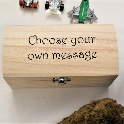 Personalised Wooden Treasure Chest Engraved With a Message Etsy UK