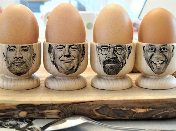 Eierbecher mit Foto, personalisiertes Holzgeschenk für Ostern und Frühstücksspaß