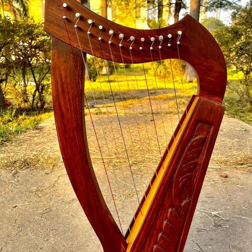 Irish Harp 12 Strings Celtic Lyre Harp Solid Rosewood Etsy