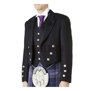 Scottish Handmade Prince Charlie Tuxedo Kilt Jacket With 3 & 5 - Etsy