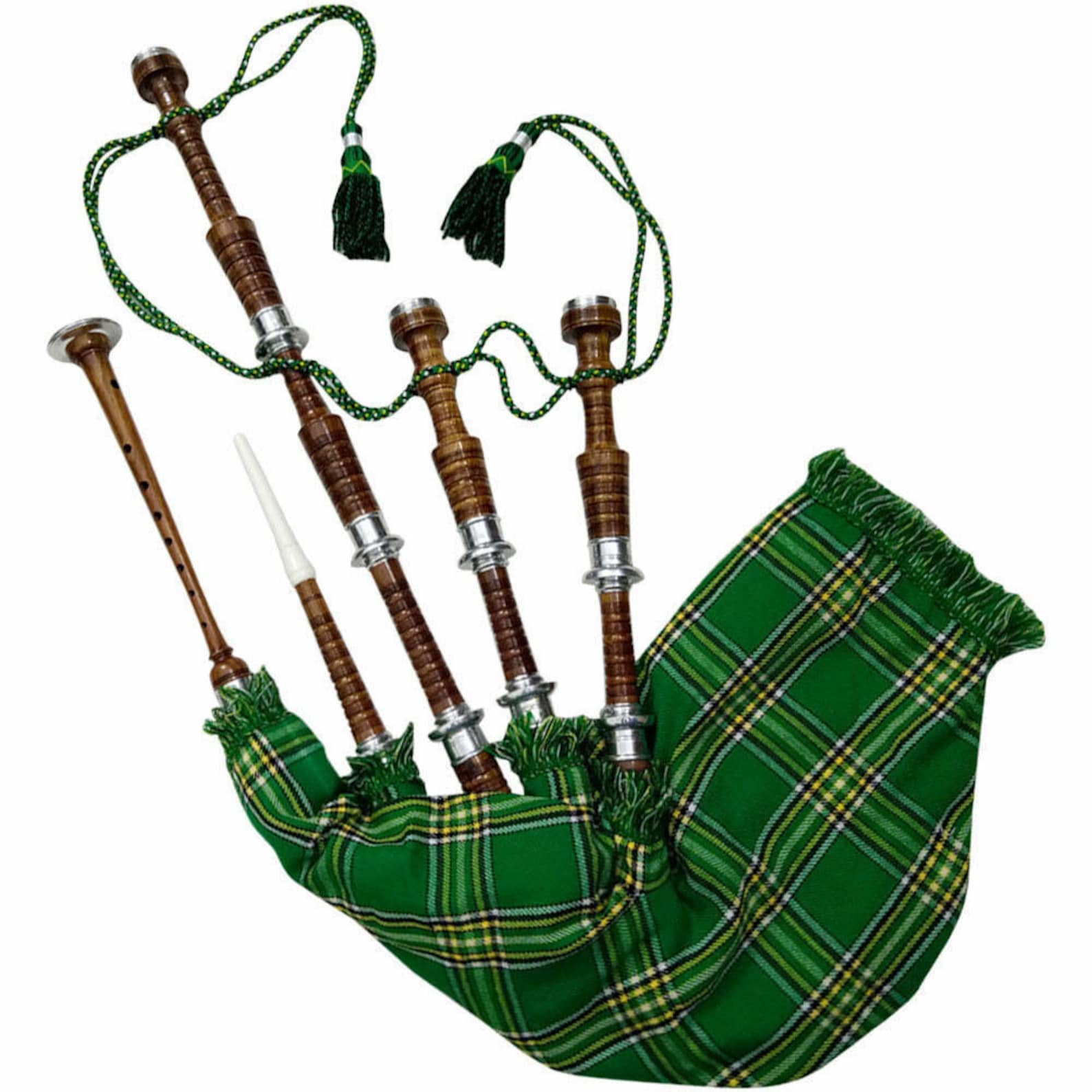 Brown Rosewood Handmade Scottish Bagpipes for Sale Silver Etsy