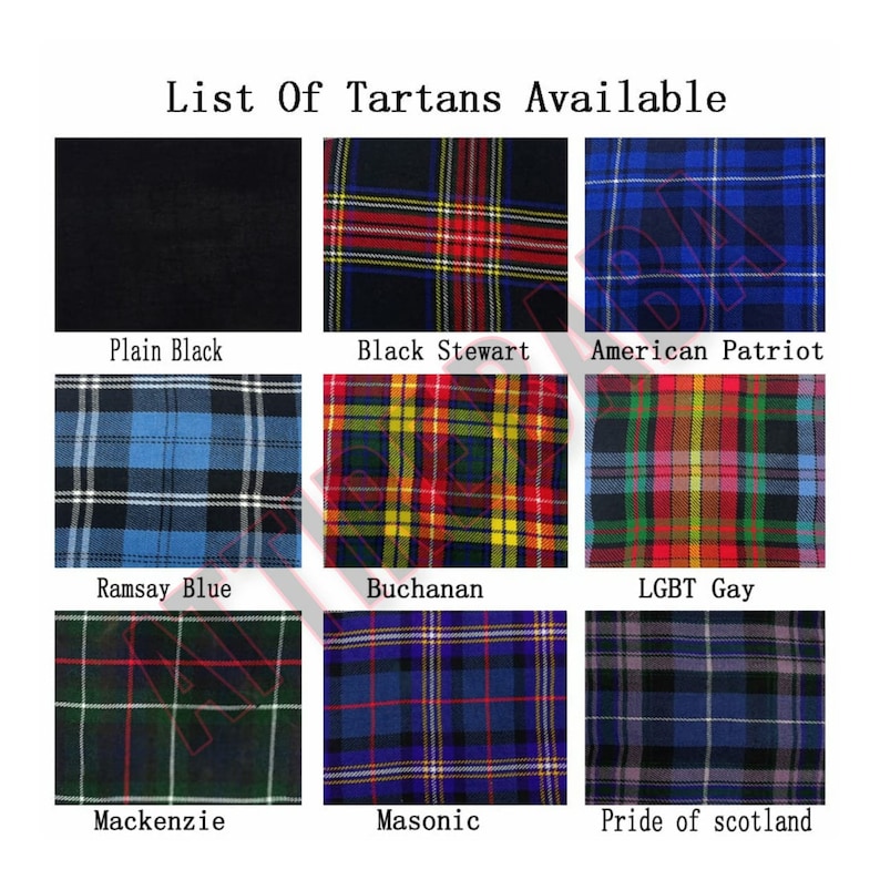 Men/'s Scottish Highland Tartan Kilt Handmade Traditional 8 Yard Kilts Available in Various Tartans