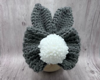Easter Bow, Bunny Ear Bow, Crochet Hair Bow, Baby Headbands,Toddler Hair Accessories, Bunny Ear Headband, Easter Gift for Girls