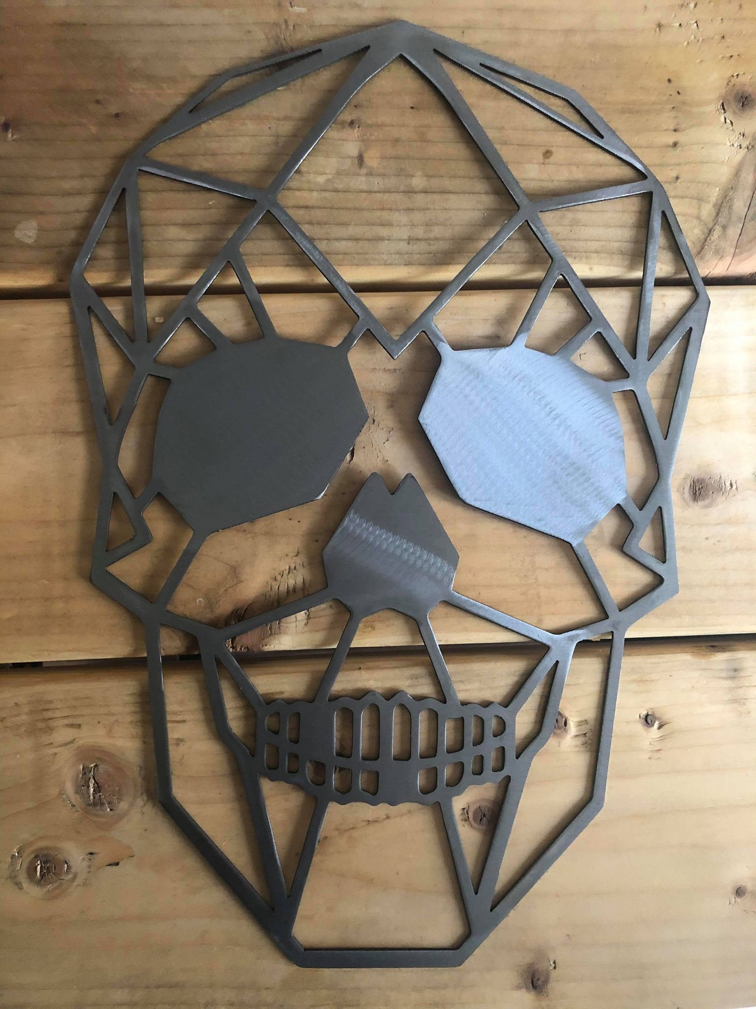 Geometric Skull, Skull, Hanging Wall Art, Metal Wall Art, Goth
